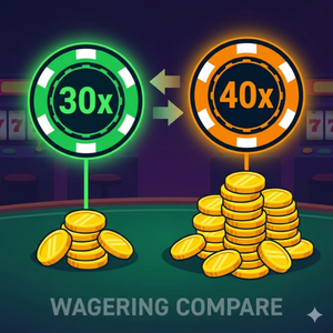 30x vs 40x Wagering – What You’re Really Paying